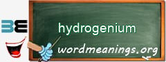 WordMeaning blackboard for hydrogenium